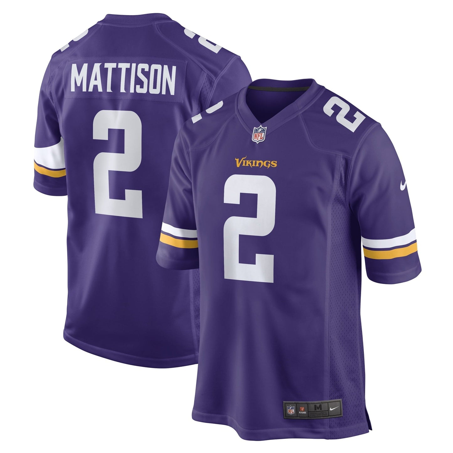 Men's Nike Alexander Mattison Purple Minnesota Vikings Game Player Jersey