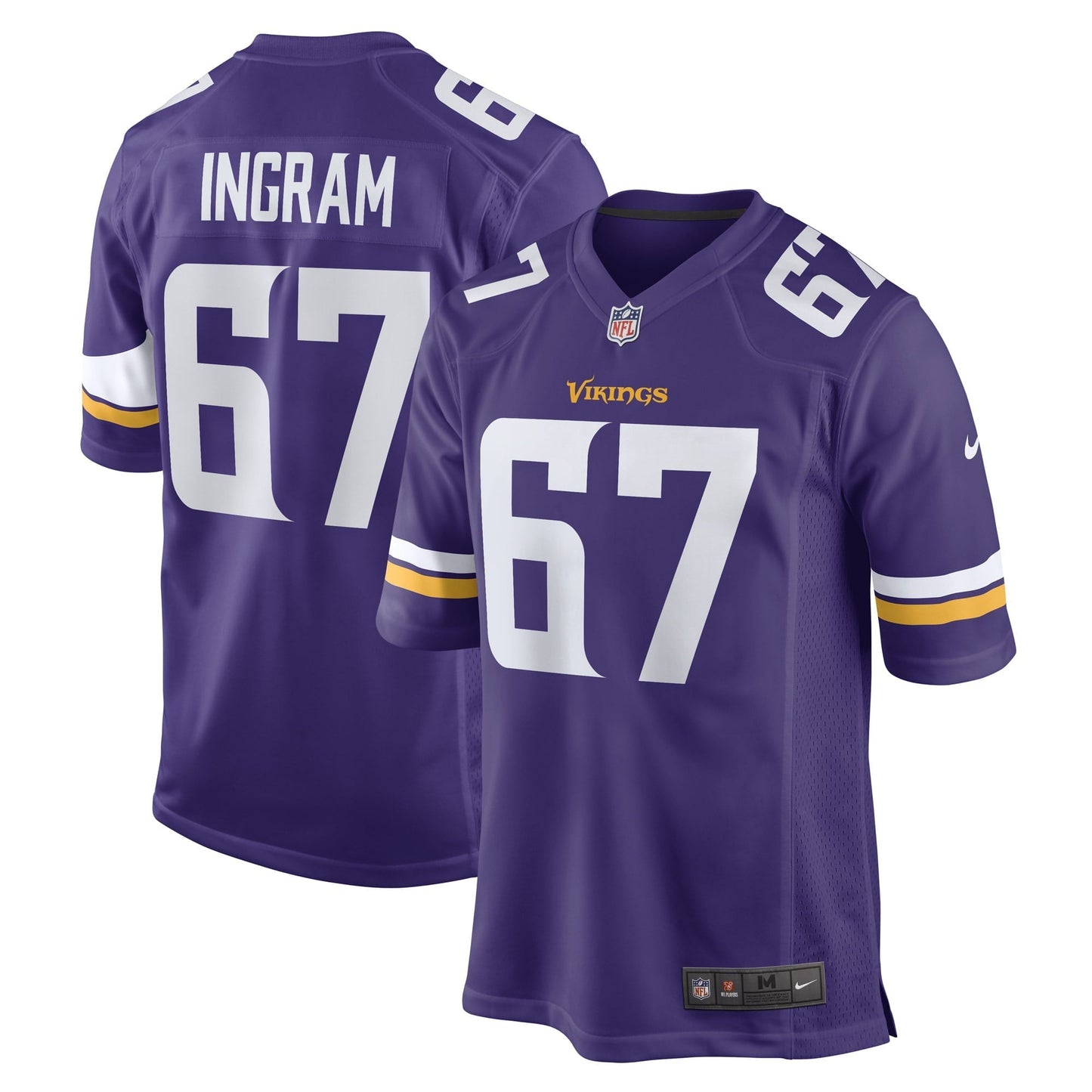 Men's Nike Ed Ingram Purple Minnesota Vikings Game Player Jersey