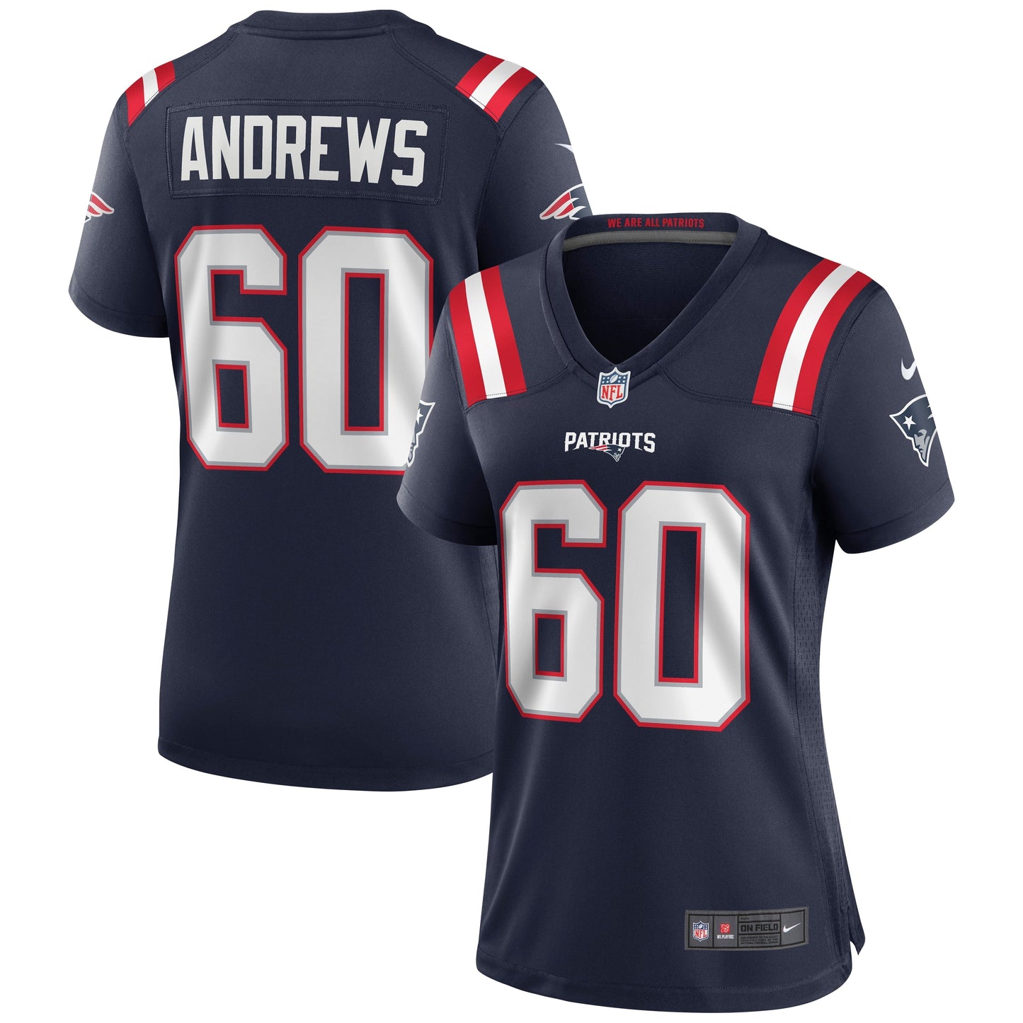 Women's Nike David Andrews Navy New England Patriots Game Jersey
