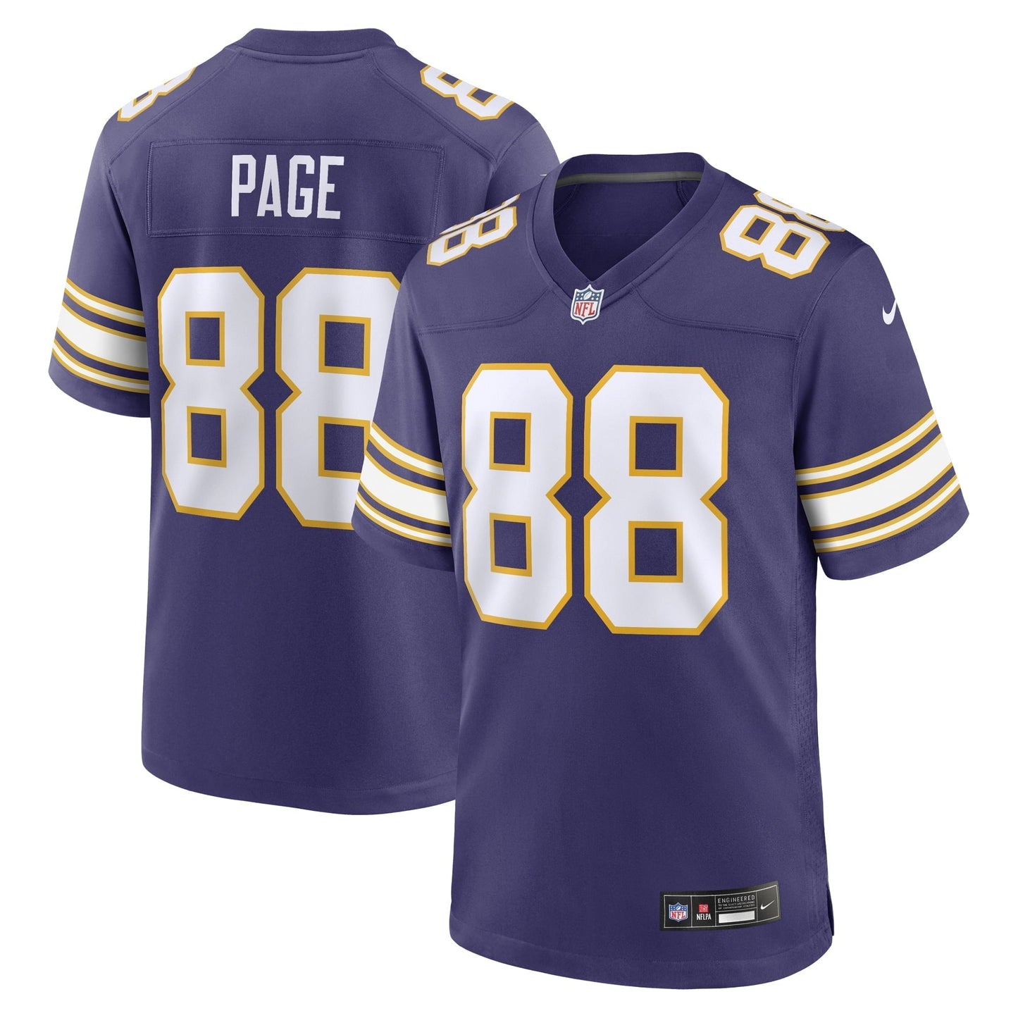 Men's Nike Alan Page Purple Minnesota Vikings Classic Retired Player Jersey
