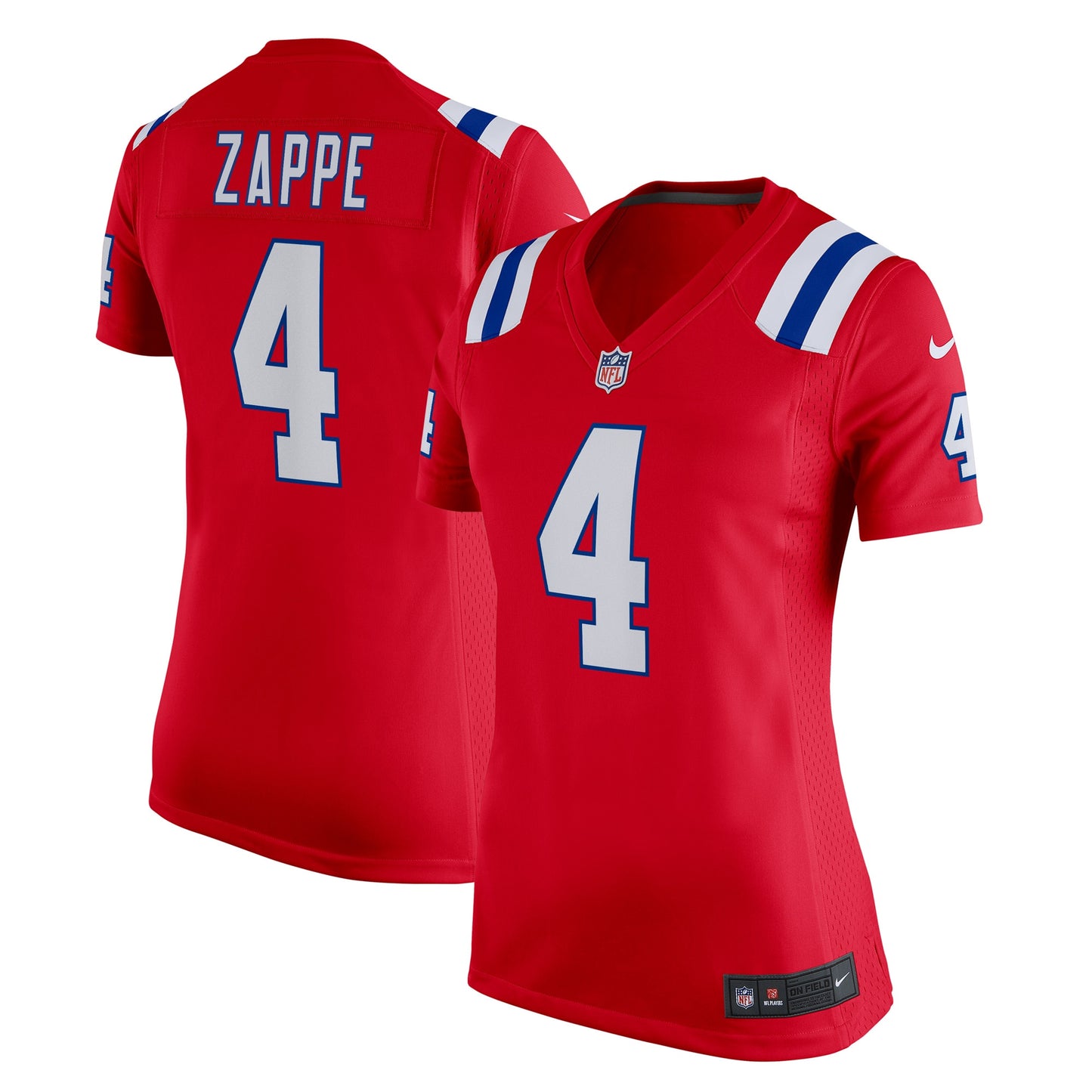 Bailey Zappe New England Patriots Nike Women's Alternate Game Player Jersey - Red