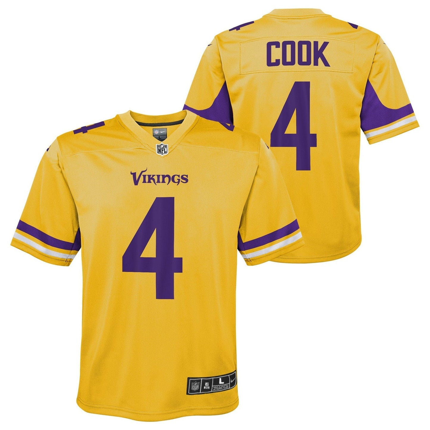 Youth Nike Dalvin Cook Gold Minnesota Vikings Team Inverted Game Jersey