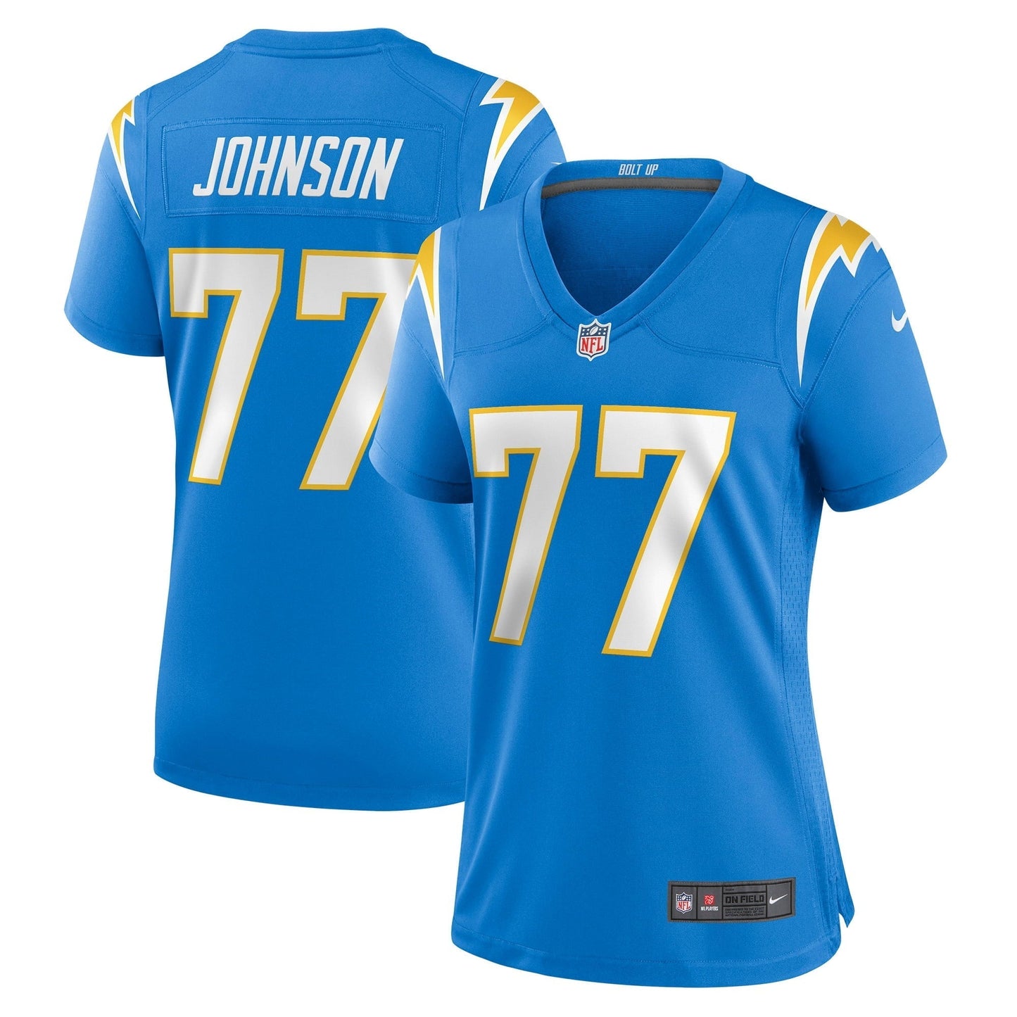 Women's Nike Zion Johnson Powder Blue Los Angeles Chargers Player Game Jersey