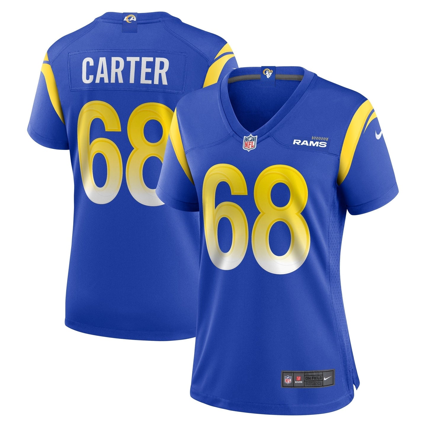 Women's Nike T.J. Carter Royal Los Angeles Rams Game Player Jersey