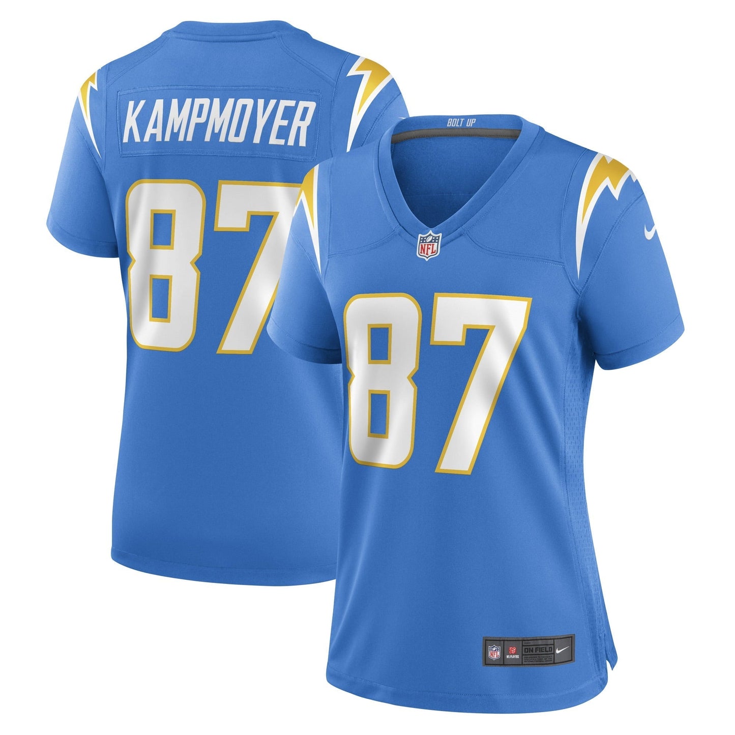 Women's Nike Hunter Kampmoyer Powder Blue Los Angeles Chargers Game Player Jersey