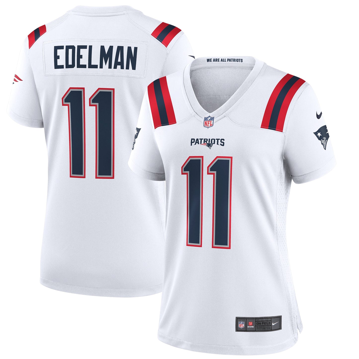 Julian Edelman New England Patriots Nike Women's Team Game Jersey - White