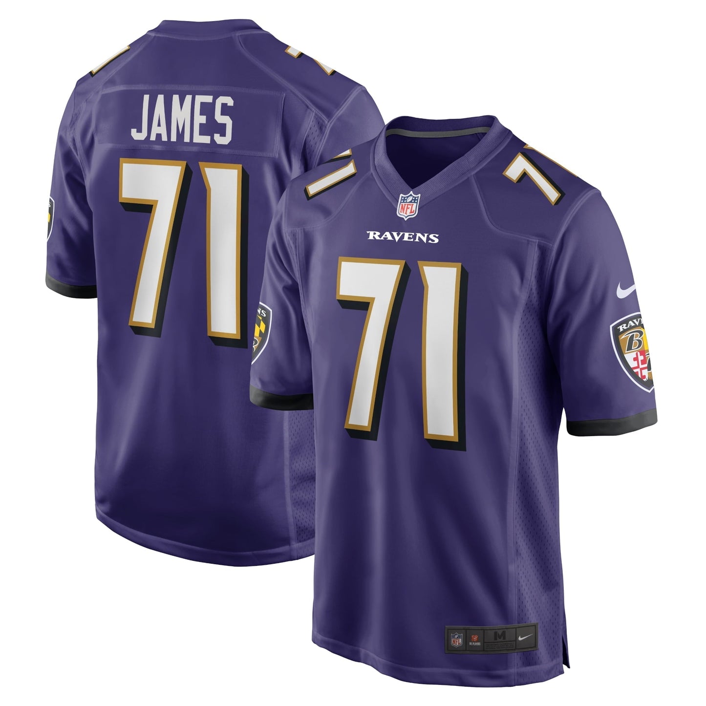 Men's Nike Ja'Wuan James Purple Baltimore Ravens Player Game Jersey