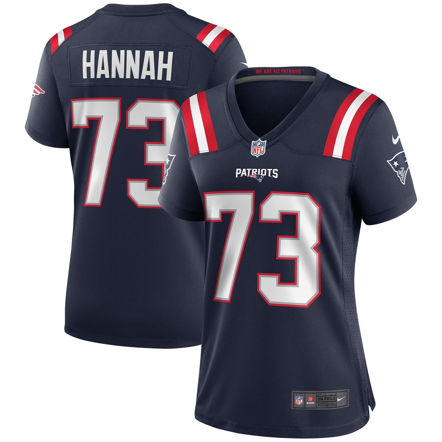 John Hannah New England Patriots Nike Women's Game Retired Player Jersey - Navy