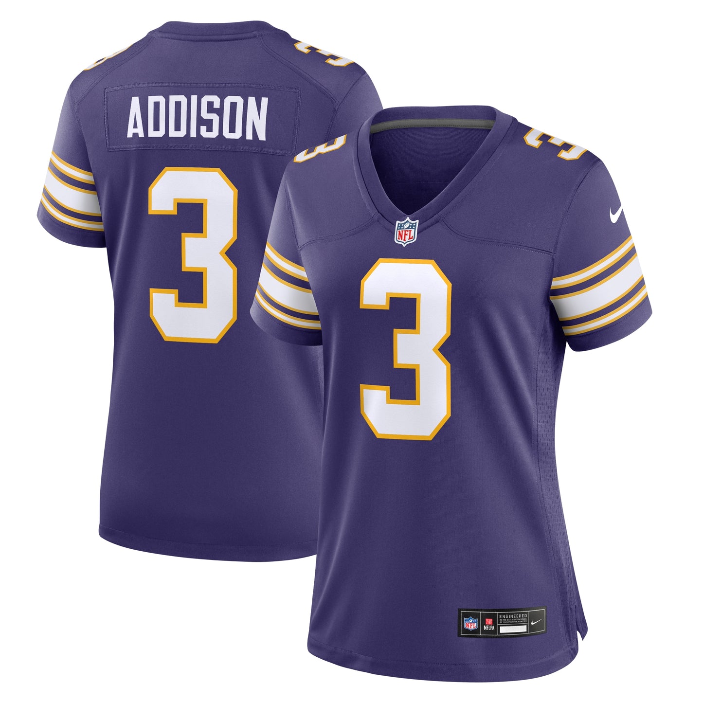 Jordans Addison Minnesota Vikings Nike Women's Classic Player Game Jersey - Purple