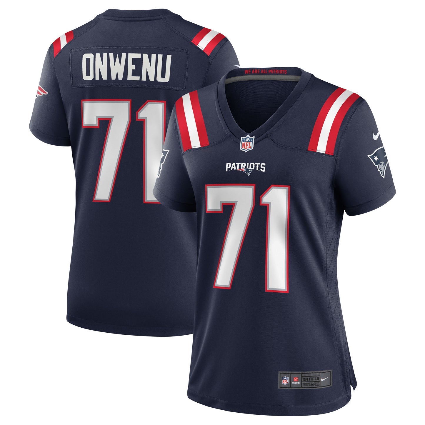 Mike Onwenu New England Patriots Nike Women's Team Game Jersey - Navy