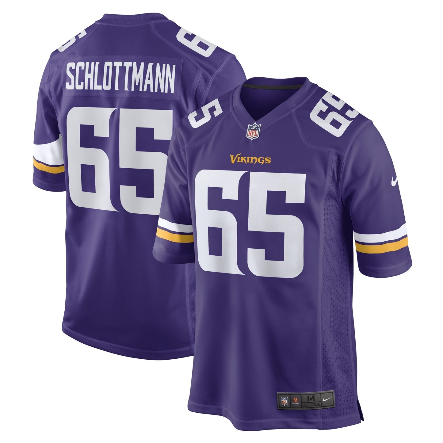 Men's Nike Austin Schlottmann Purple Minnesota Vikings Game Player Jersey