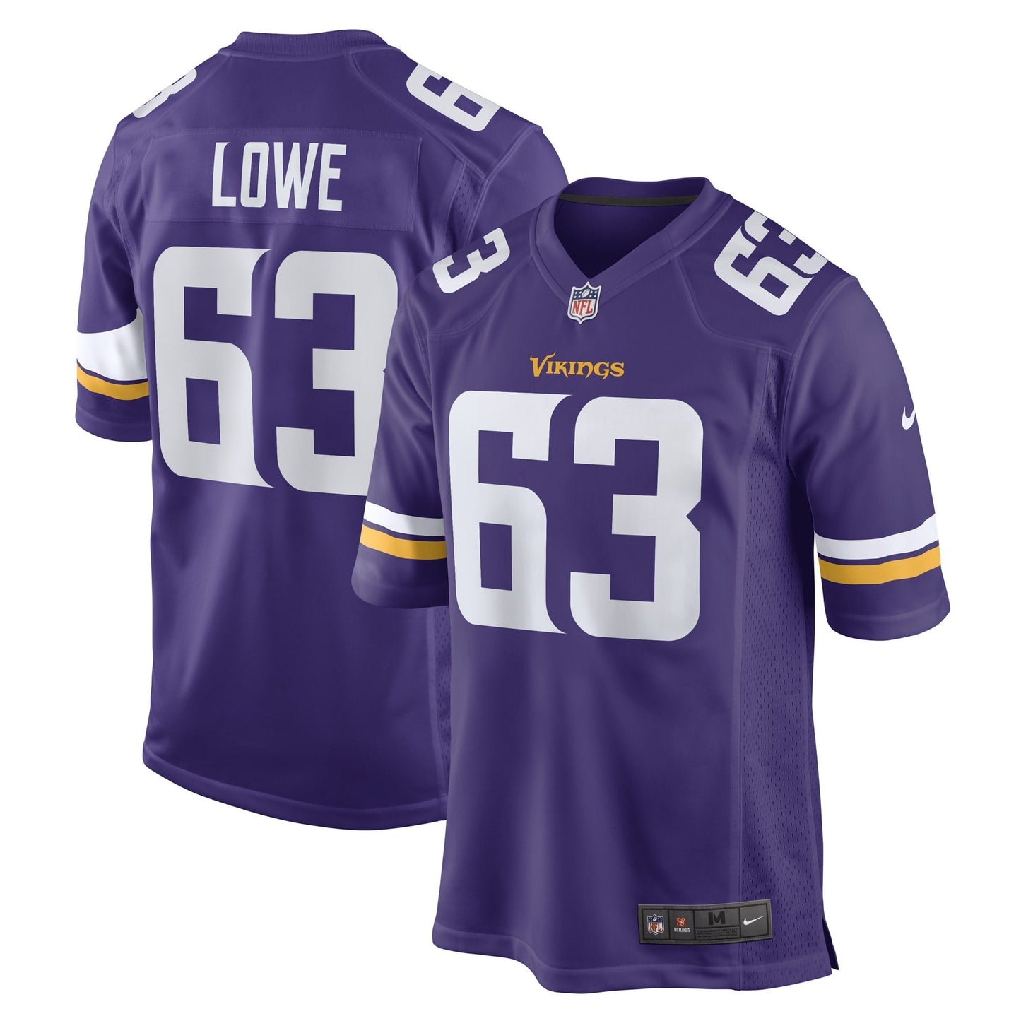 Men's Nike Vederian Lowe Purple Minnesota Vikings Game Player Jersey
