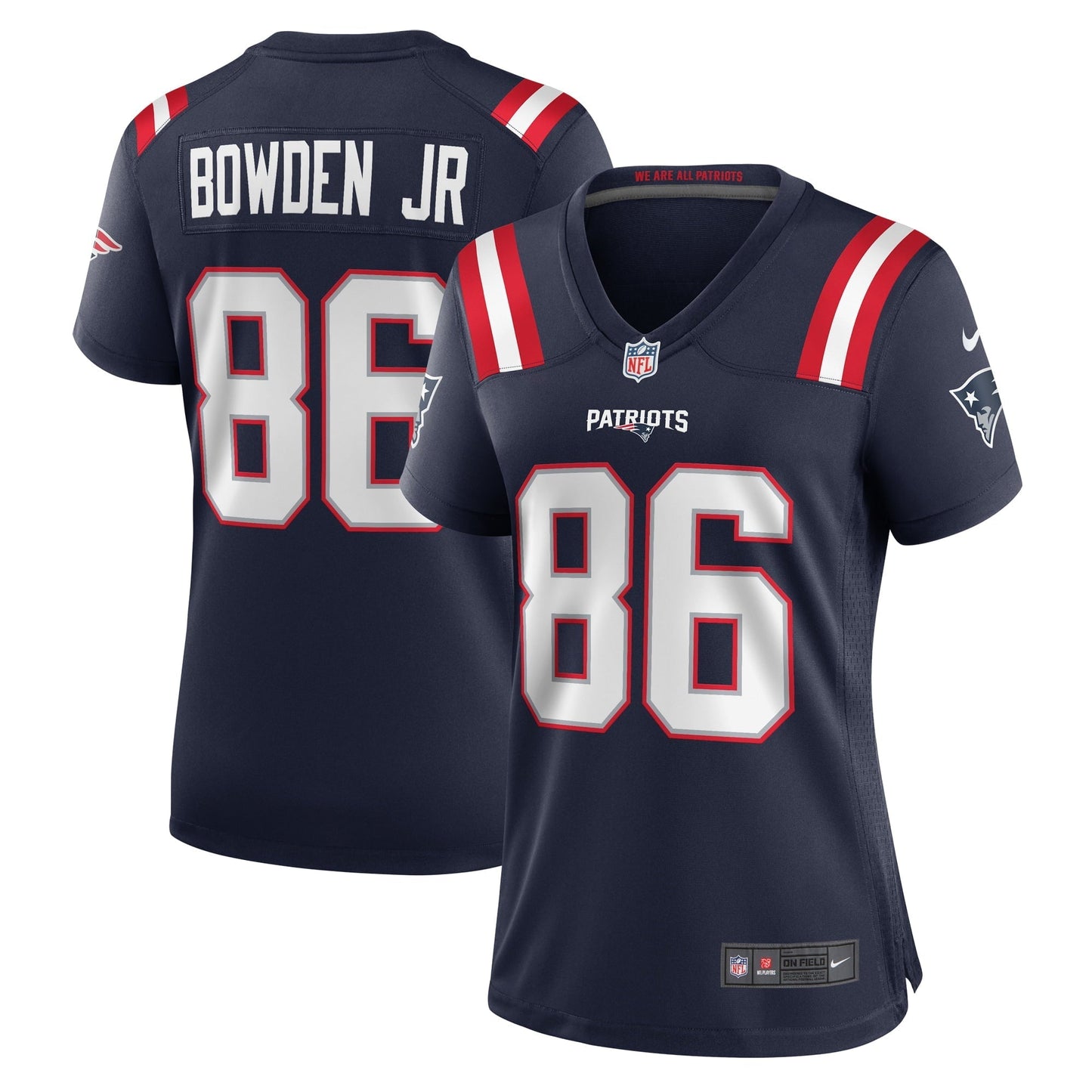 Women's Nike Lynn Bowden Jr. Navy New England Patriots Home Game Player Jersey