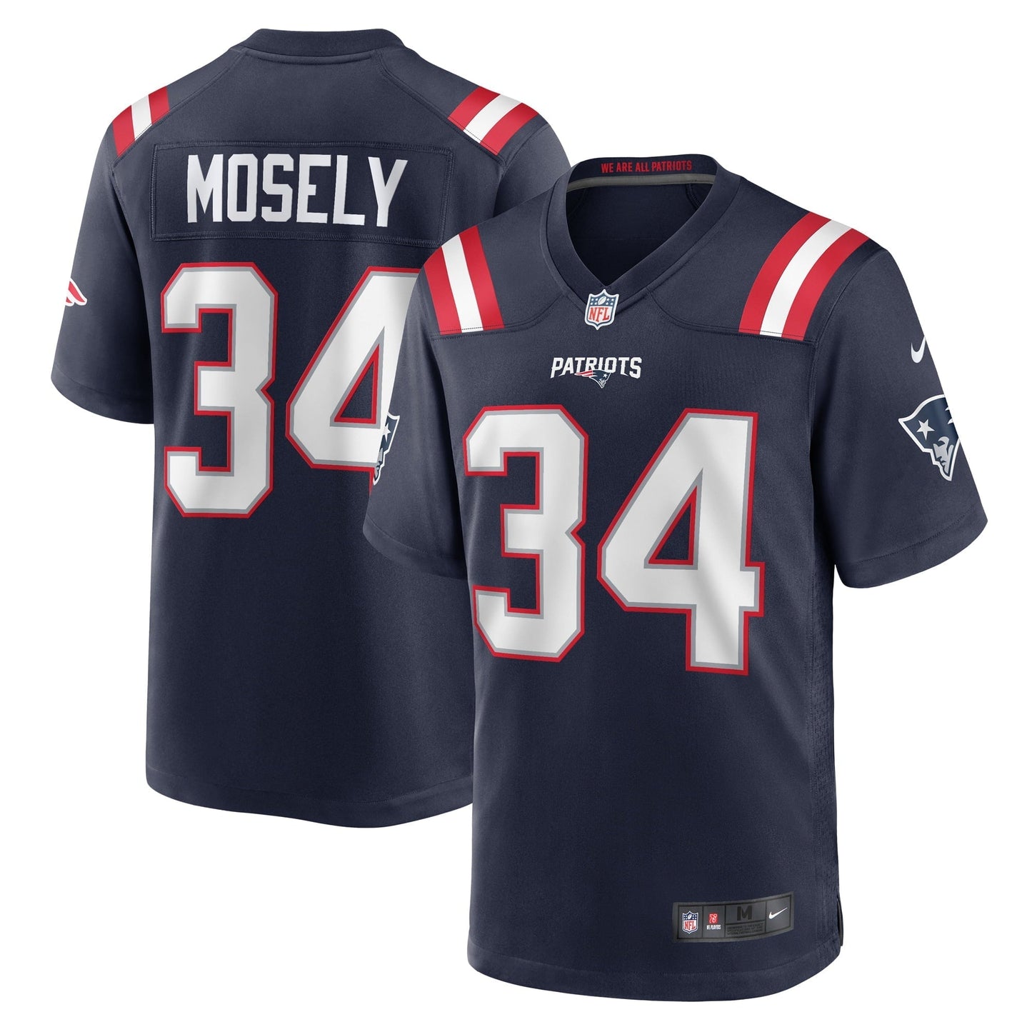 Men's Nike Quandre Mosely Navy New England Patriots Home Game Player Jersey