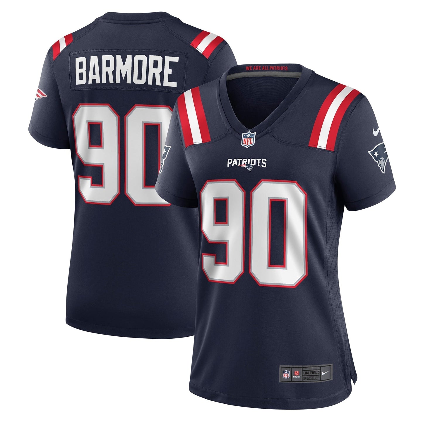 Women's Nike Christian Barmore Navy New England Patriots Player Game Jersey