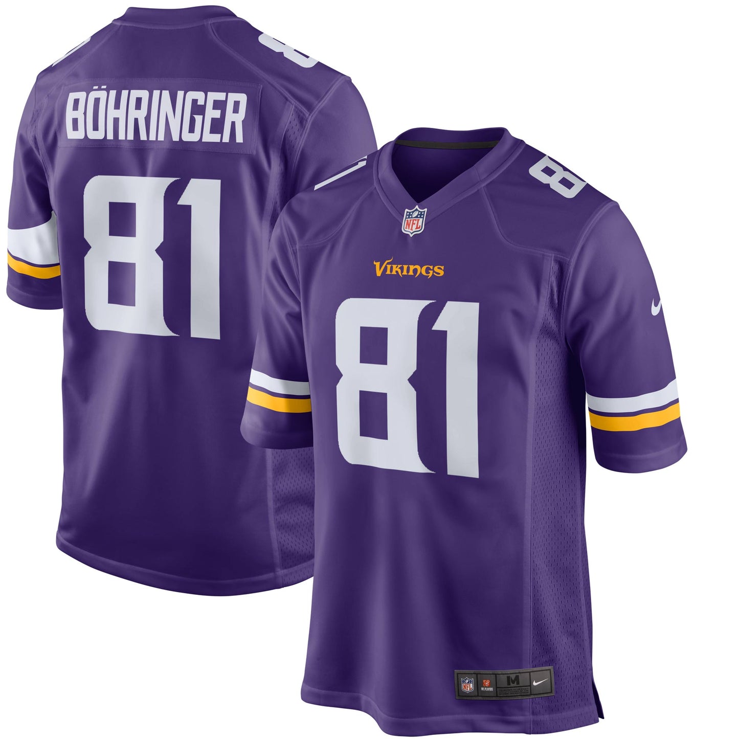 Moritz Bohringer Minnesota Vikings Nike Team Color Game Jersey - Purple