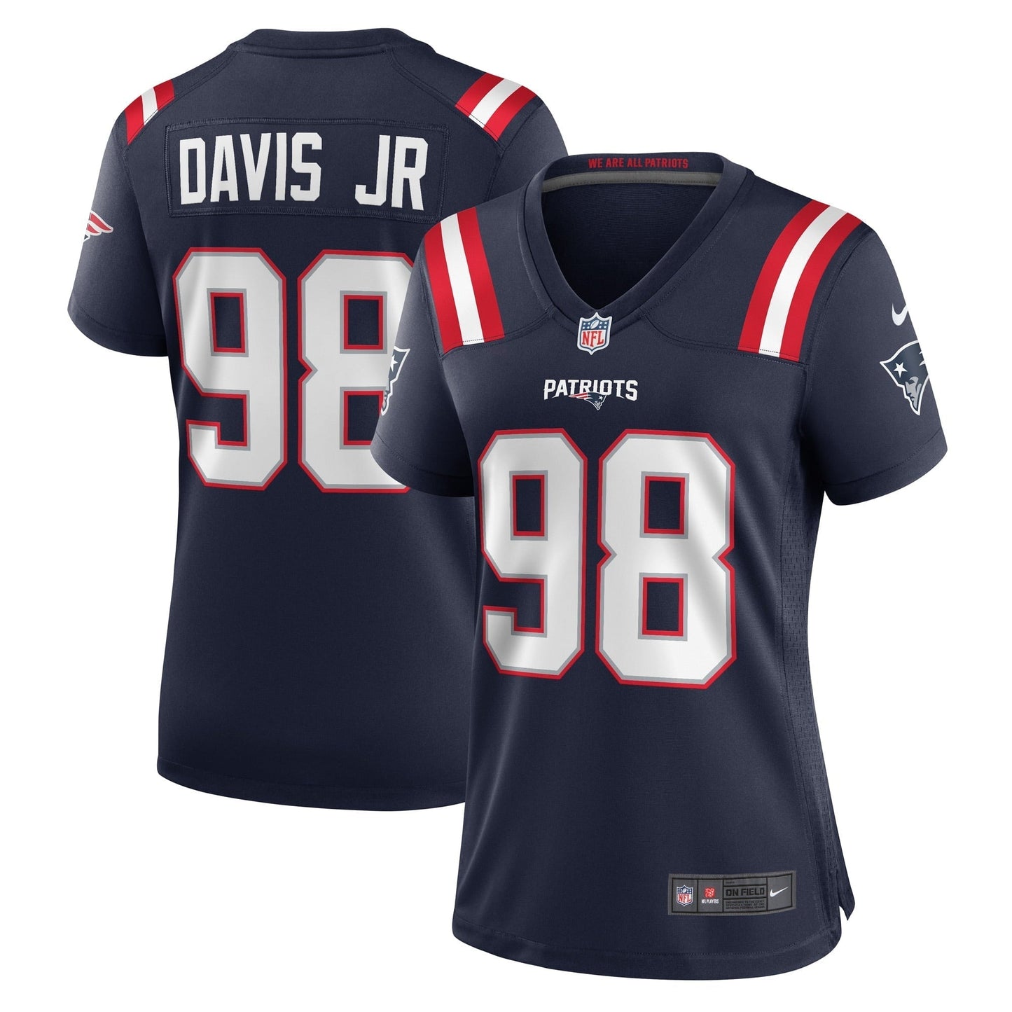 Women's Nike Carl Davis Jr. Navy New England Patriots Game Player Jersey