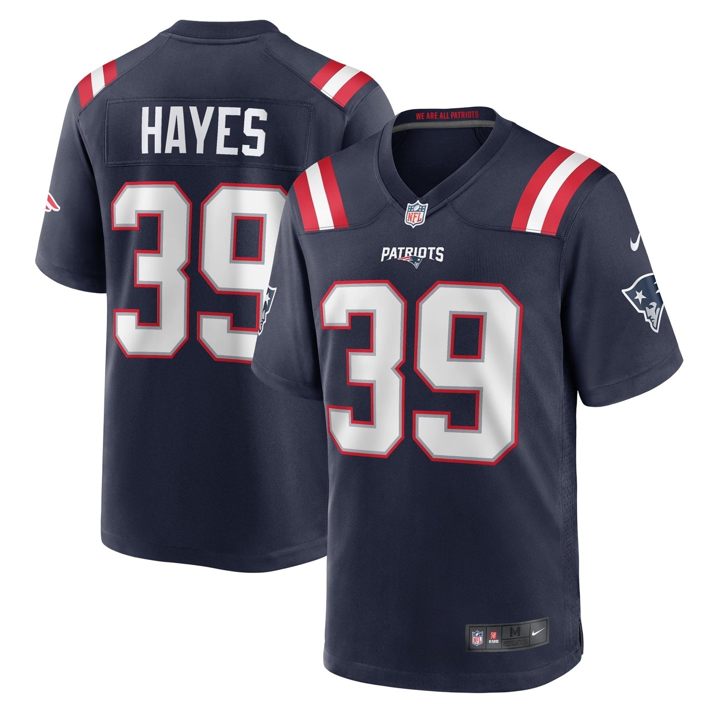 Men's Nike Tae Hayes Navy New England Patriots Home Game Player Jersey