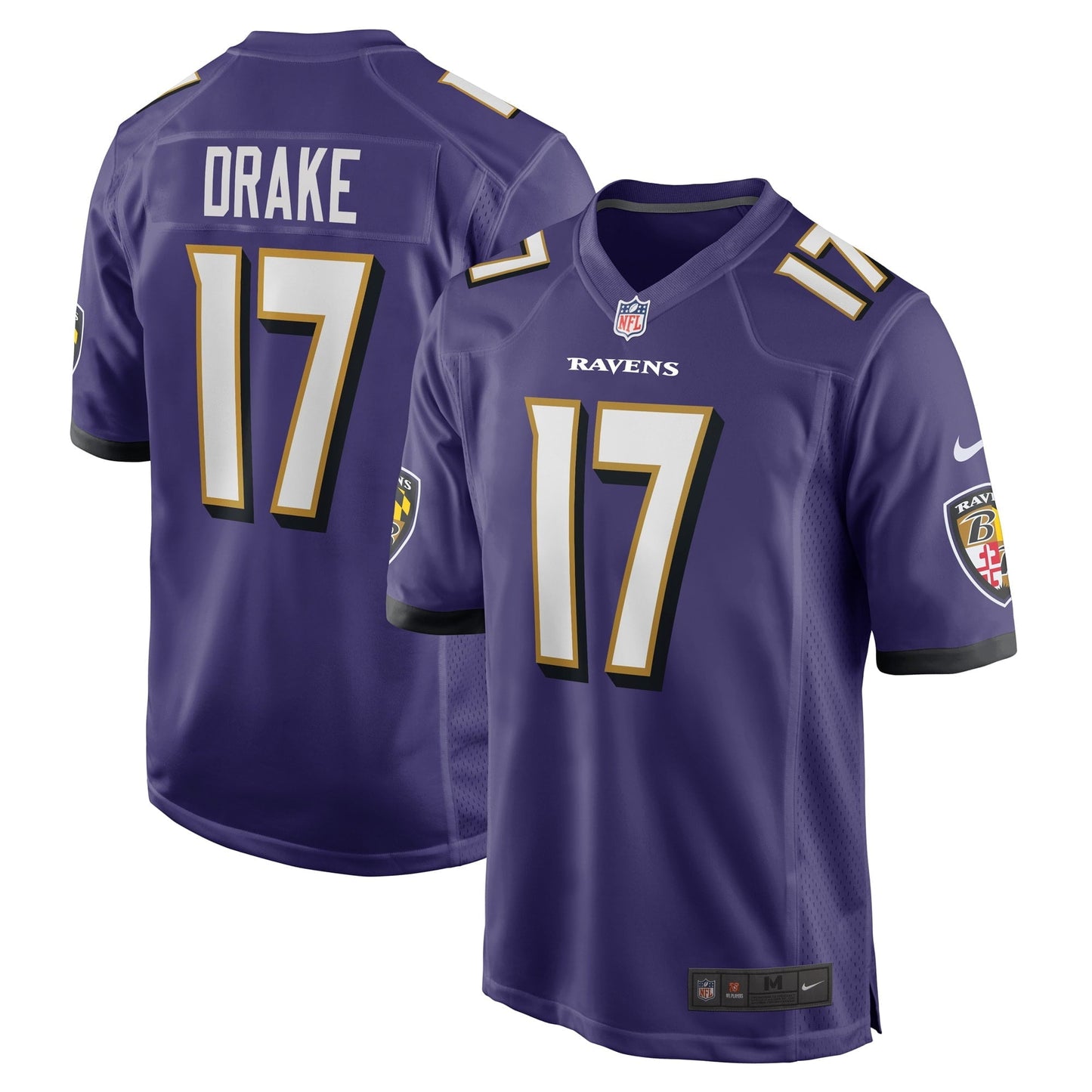 Men's Nike Kenyan Drake Purple Baltimore Ravens Game Player Jersey
